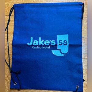 Casino Jake 58 casino hotel Blue Drawstring Bag (2)